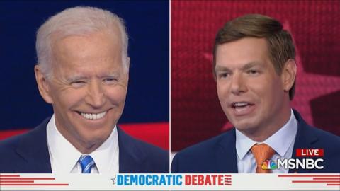 California congressman Eric Swalwell urges the 76-year-old former vice-president to "pass the torch" to a younger generation.