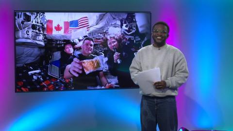 De-Graft in the Newsround studio