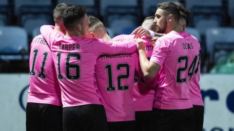 Inverness celebrate Kai Kennedy's opener at Palmerston