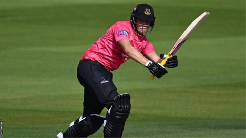 Harrison Ward bats for Sussex during the 2023 season