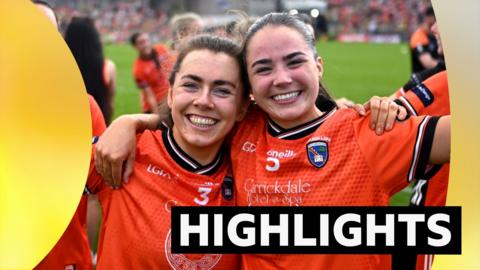 Armagh celebrate beating Donegal in Ulster Ladies final