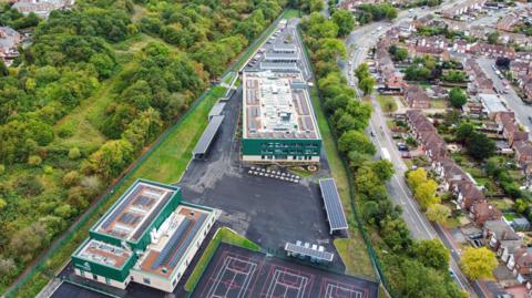 A drone view of the new school site