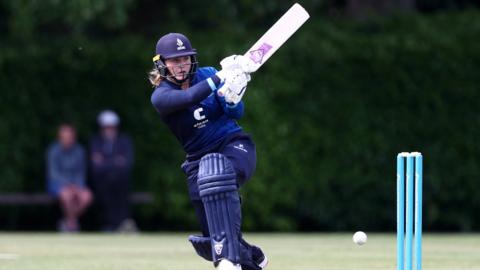 Northern Diamonds' Glen bats against Thunder in the Charlotte Edwards Cup