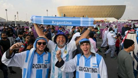 Argentina fans at the Qatar World Cup