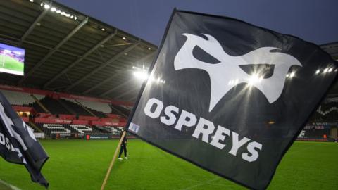 Ospreys logo on flag