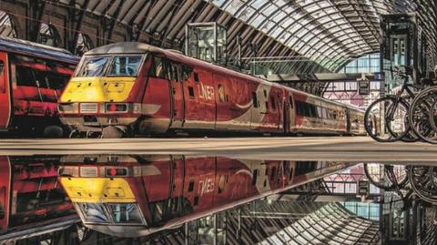 Bradley Langton's photo of a reflected view of an LNER train at London's Kings Cross Station