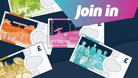 Some banknote designs in different colours