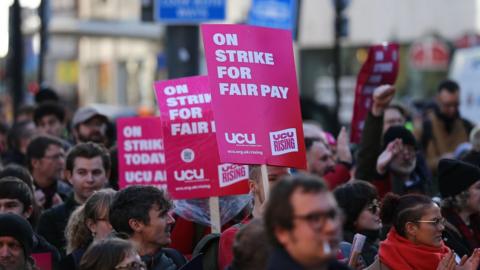 UCU members on strike in Manchester in November