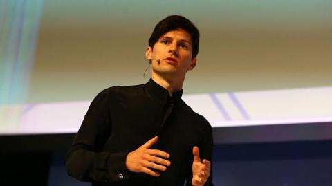 Pavel Durov speaking at a conference