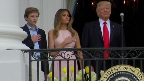 Baron, Melania and Donald Trump