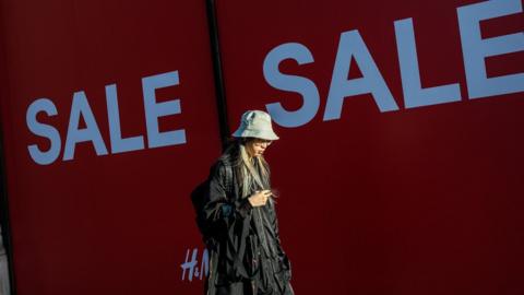 Shopper in Oxford Street, London