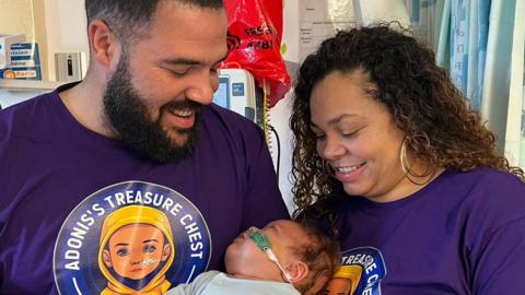 Parents, Antoine Bonnick and Natalie Howell with baby Adonis