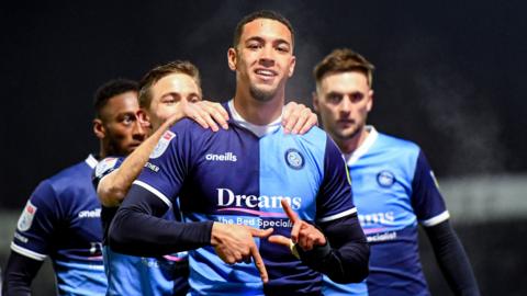 Wycombe's Chris Forino celebrates his goal against Fleetwood