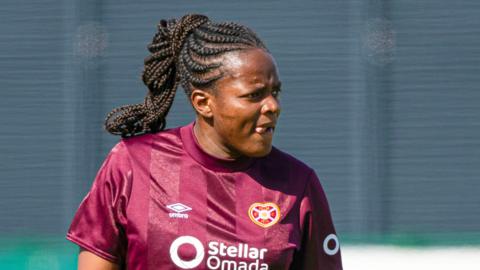 Hearts' Dominique Ypema in action