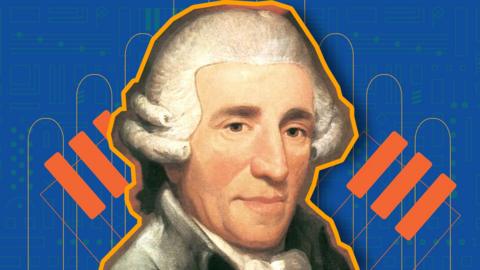 Haydn on colourful background