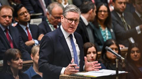 Sir Keir Starmer speaking at the despatch box during Prime Minister's Questions