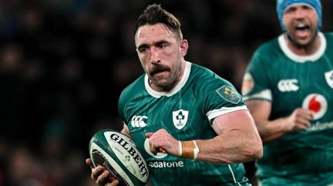 Jack Conan runs with the ball during Ireland's win over England