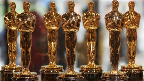 Part of a display of 50 Oscar statuettes on February 15, 2008