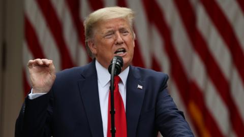 President Trump in the Rose Garden