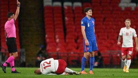 Harry Maguire sent off for England