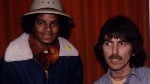 Michael Jackson and George Harrison at Radio 1 in 1979