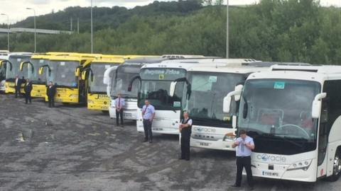 drivers in front of coaches