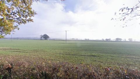 Farmland near Spencers Wood where the housing development would be built