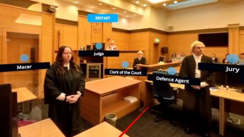 The technology allows victims to interact with key members of the judicial process in a virtual world