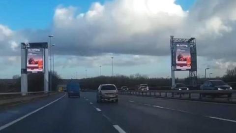 LED advertising screens have been erected in other parts of the UK, including along the M62 in Liverpool