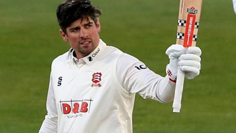 Alastair Cook reaches a century for Essex v Kent