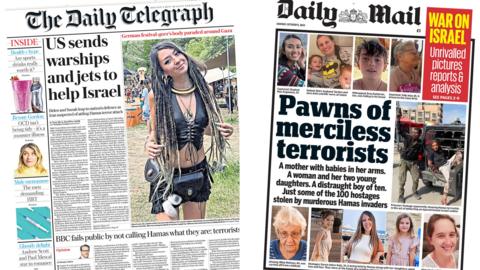 Telegraph and Daily Mail front pages