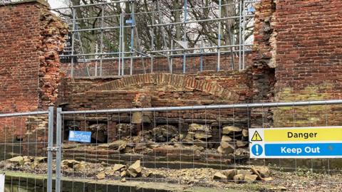 Damaged bridge under repair