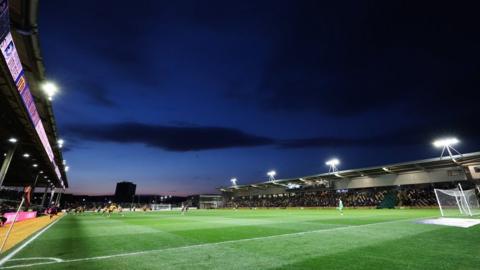 Rodney Parade at night