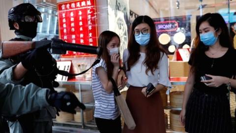 Protesters n Central, Hong Kong