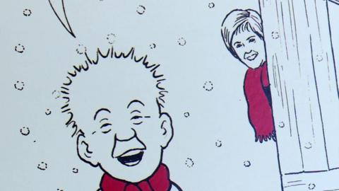 Nicola Sturgeon's official Christmas card featuring Oor Wullie