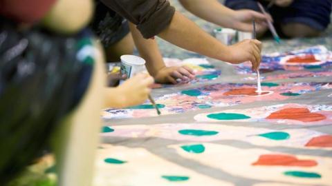 Children painting