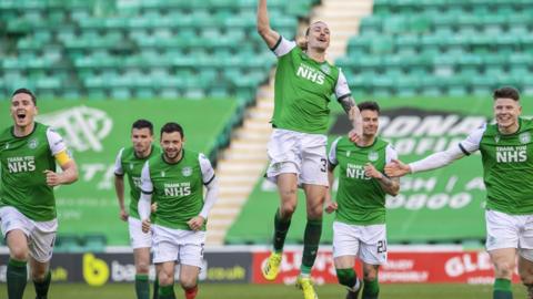 Hibs celebrate