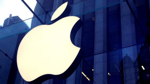 The Apple Inc logo is seen hanging at the entrance to the Apple store on 5th Avenue in Manhattan, New York, U.S., October 16, 2019