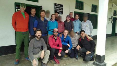 Climbing expedition group