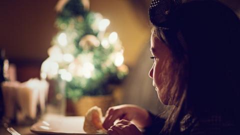 Girl at Christmas