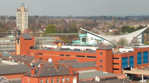 Wrexham town centre buildings