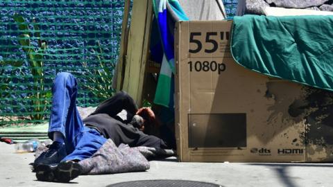Homeless man in Los Angeles
