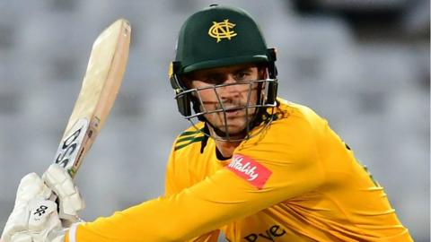 Alex Hales smashed nine fours in his 49 off 32 balls to help spark Notts' derby win over Derbyshire