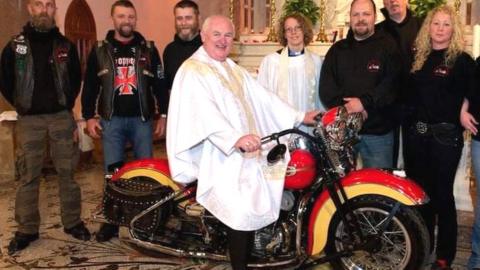 Fr John Kearns was a keen motorcyclist who held an annual memorial service for bikers