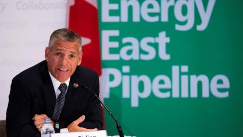 TransCanada President Russ Girling announces the Energy East Pipeline during a 2013 news conference