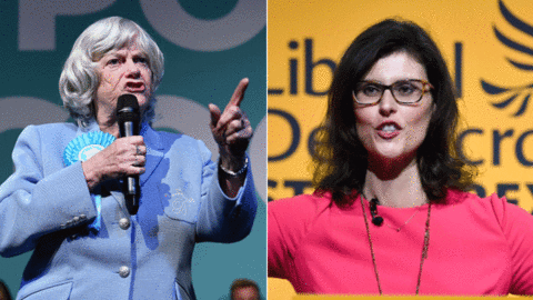 Brexit Party's Ann Widdecombe and the Lib Dems' Layla Moran