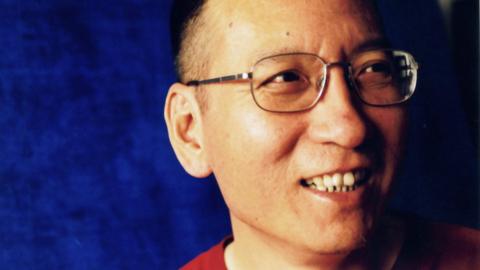 Chinese dissident Liu Xiaobo after being released from prison on 28 December 2009