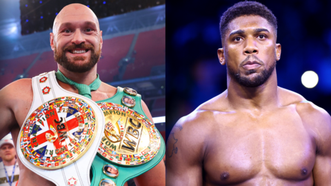 Tyson Fury and Anthony Joshua split picture