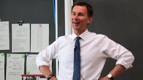 Jeremy Hunt on a visit to a school in Tokyo