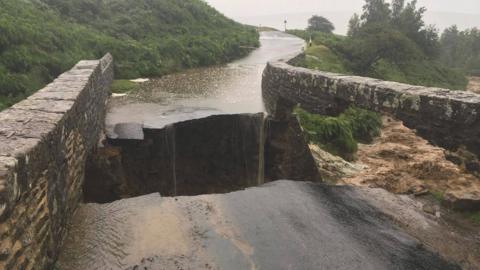 Collapsed bridge